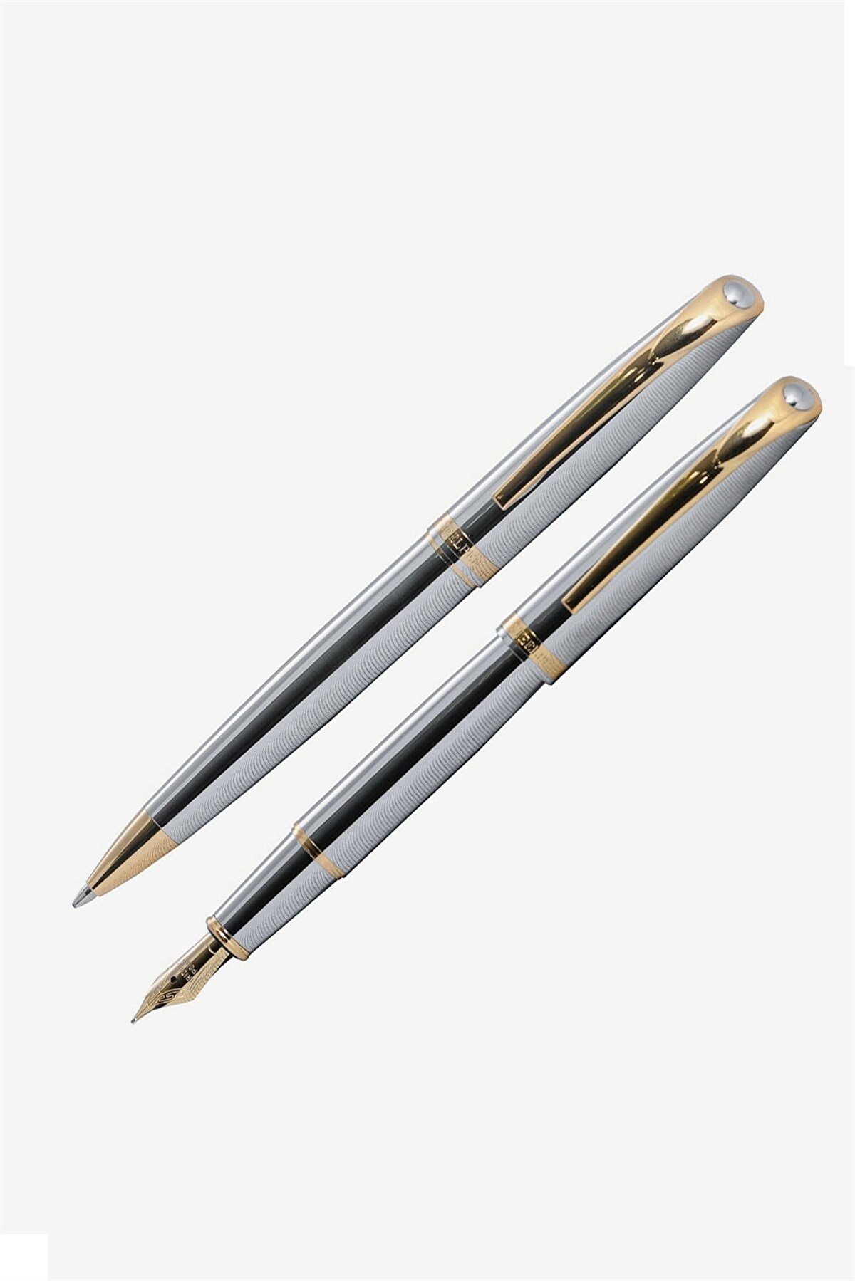 Steelpen Truva Serisi 0166DT Krom Dolma Kalem+Tükenmez Kalem