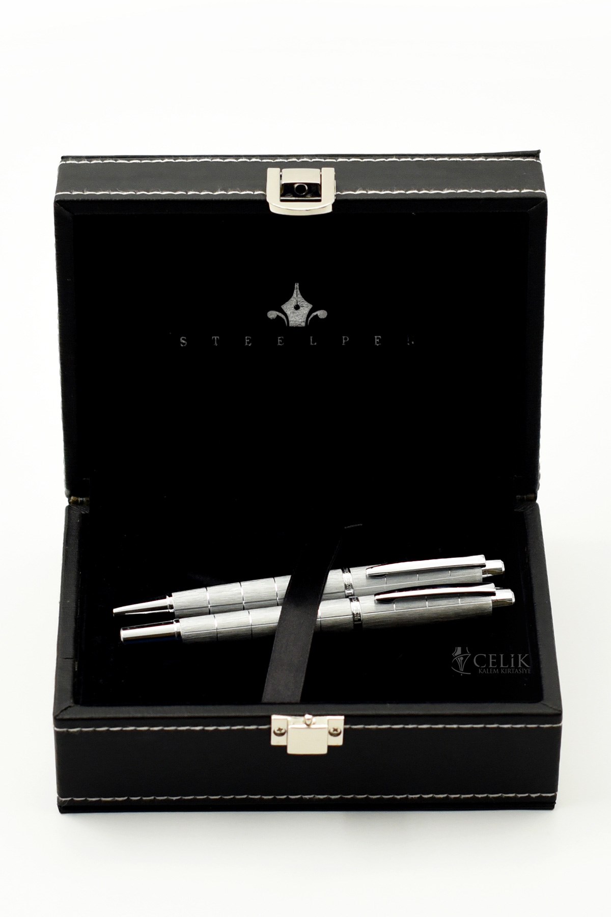 Steelpen World Serisi 2722 Mat Krom Dolma Kalem+Tükenmez Kalem Seti