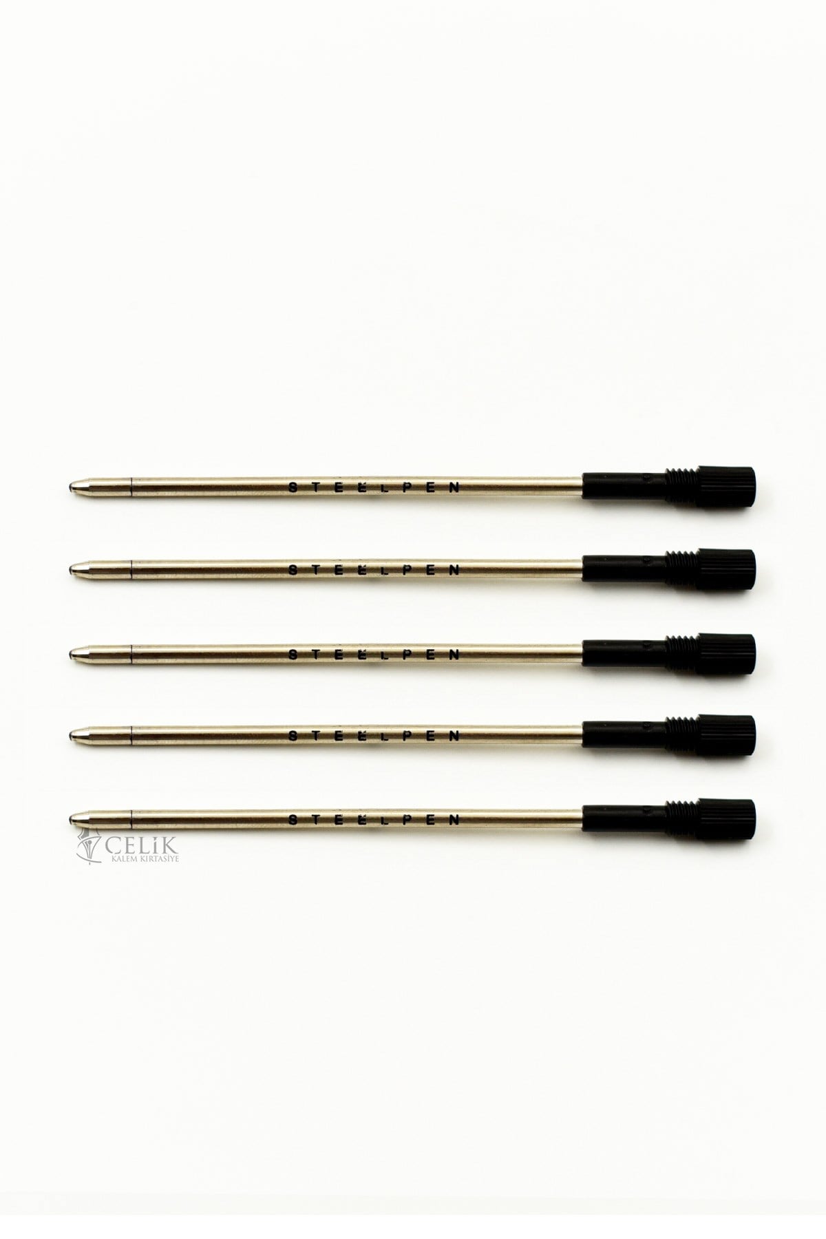 Steelpen Y460 Kısa 5'li Refil Vidalı Siyah