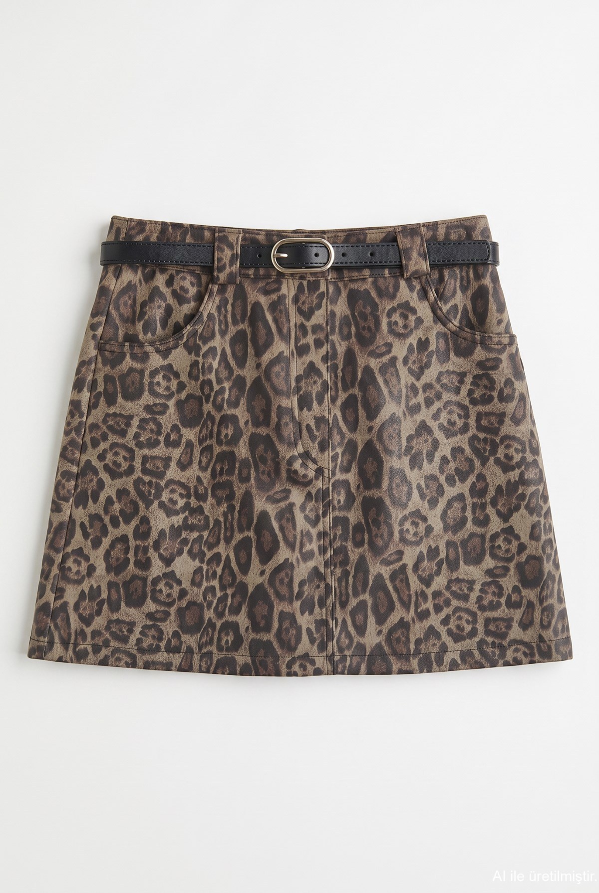 Leopar Detaylı Etek  