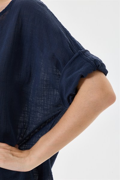 İtalyan Kolyeli Oversize Bluz 40 - 44 Beden