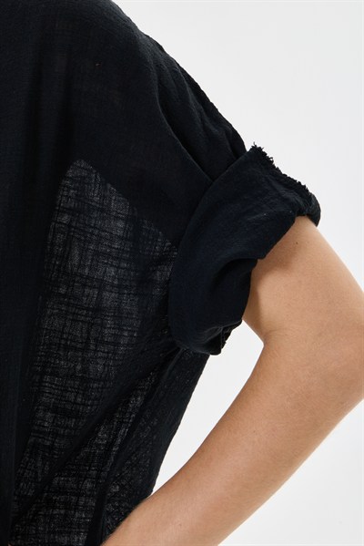 İtalyan Kolyeli Oversize Bluz 40 - 44 Beden