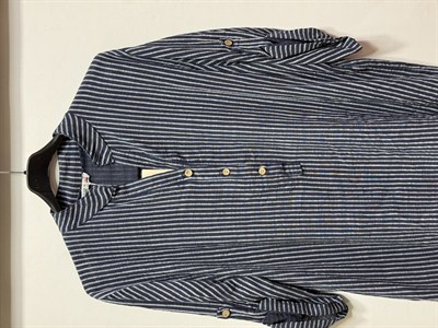 Siyah Kadın İtalyan Çizgi Desen Hakim Yaka Kısa Kol Oversize Bluz 40 - 44 Beden