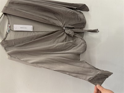 Vizon Kadın İtalyan Önü Bağlamalı Yarasa Kol İpek Bolero Bluz 38 - 42 Beden