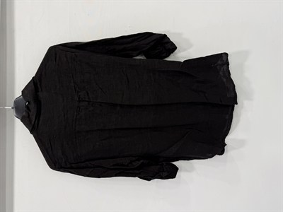 Nero Kadın İtalyan Katlanır Uzun Kollu Oversize Uzun Keten Gömlek 40 - 44 Beden