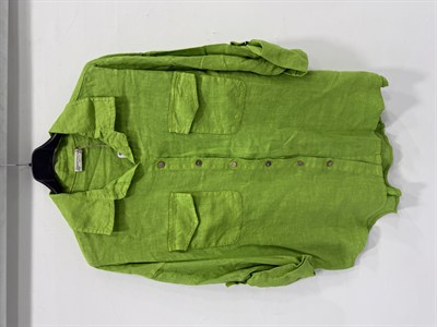 Wasabi Kadın İtalyan Katlanır Uzun Kollu Oversize Uzun Keten Gömlek 40 - 44 Beden