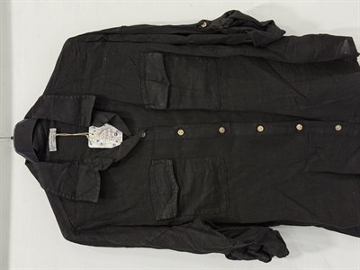 Nero Kadın İtalyan Katlanır Uzun Kollu Oversize Uzun Keten Gömlek 40 - 44 Beden