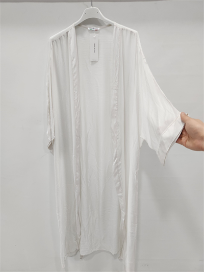 Kadın Bej İtalyan Uzun İpek Kaftan
