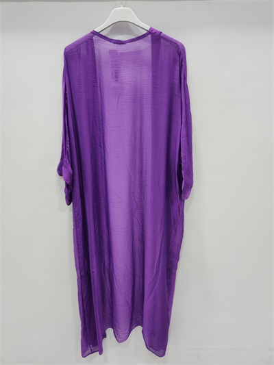 Kadın Mor İtalyan Uzun İpek Kaftan