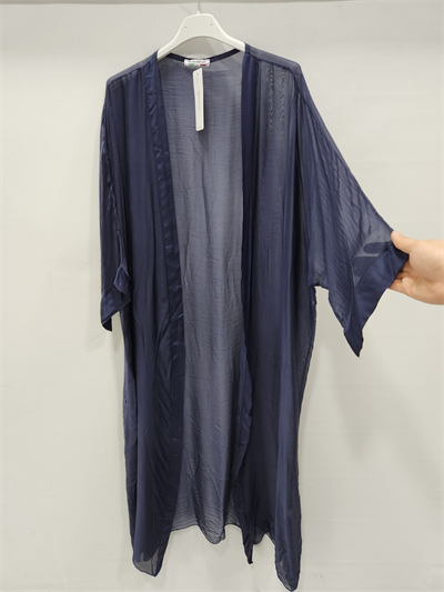 Kadın Lacivert İtalyan Uzun İpek Kaftan