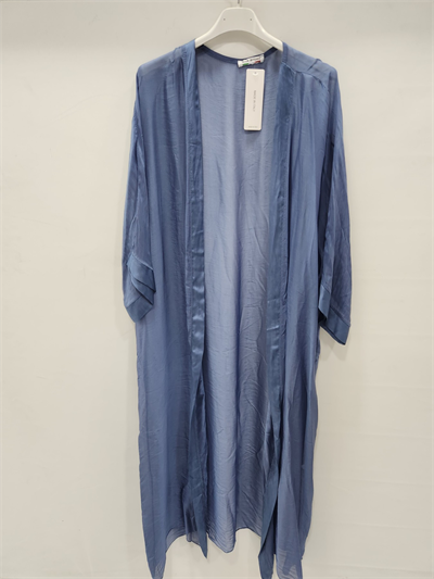 Kadın Mavi İtalyan Uzun İpek Kaftan