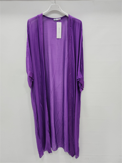 Kadın Mor İtalyan Uzun İpek Kaftan