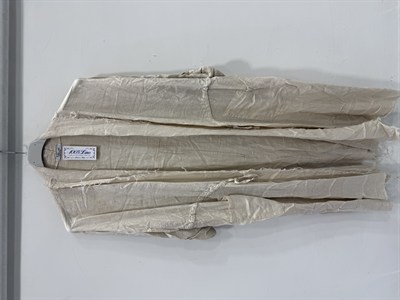 Beige Kadın İtalyan Pis Kesim Katlanır Kollu Cepli Oversize Uzun Keten Kaftan 40 - 48 Beden