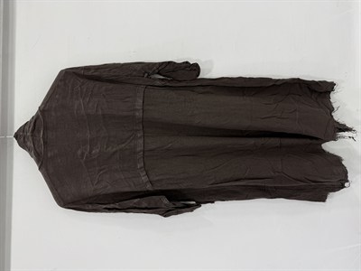 Moro Kadın İtalyan Pis Kesim Katlanır Kollu Cepli Oversize Uzun Keten Kaftan 40 - 48 Beden