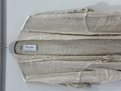 Beige Kadın İtalyan Pis Kesim Katlanır Kollu Cepli Oversize Uzun Keten Kaftan 40 - 48 Beden
