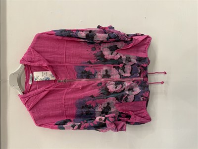 Fuxia Kadın İtalyan Önü Fermuarlı Kapüşonlu Katlanır Uzun Kollu Bluz 40 - 44 Beden
