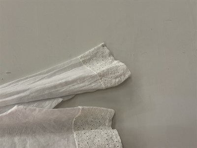 Beyaz Kadın İtalyan Dantel Detaylı Oversize Keten Gömlek 38 - 44 Beden