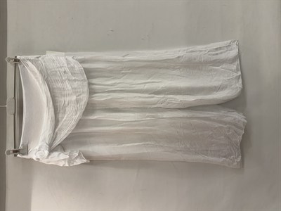 Beyaz Kadın İtalyan Beli İpek Kuşaklı Bol Paça Astarlı İpek Pantolon 36 - 42 Beden