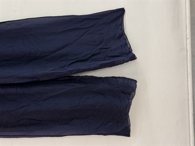 Lacivert Kadın İtalyan Beli İpek Kuşaklı Bol Paça Astarlı İpek Pantolon 36 - 42 Beden