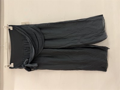 Antrasit Kadın İtalyan Beli İpek Kuşaklı Bol Paça Astarlı İpek Pantolon 36 - 42 Beden