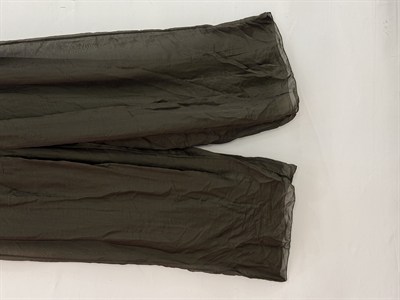 Haki Kadın İtalyan Beli İpek Kuşaklı Bol Paça Astarlı İpek Pantolon 36 - 42 Beden