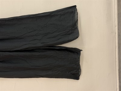 Antrasit Kadın İtalyan Beli İpek Kuşaklı Bol Paça Astarlı İpek Pantolon 36 - 42 Beden