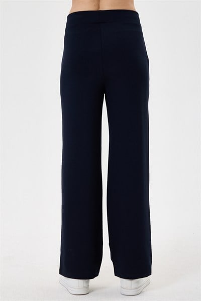 Kadın Beli Korsajlı Bol Paça Likralı Esnek Pantolon