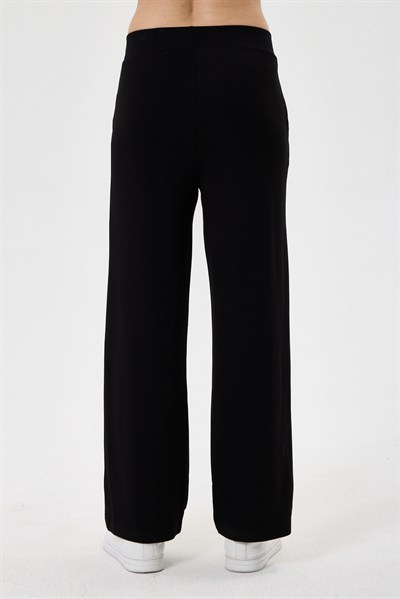 Kadın Beli Korsajlı Bol Paça Likralı Esnek Pantolon