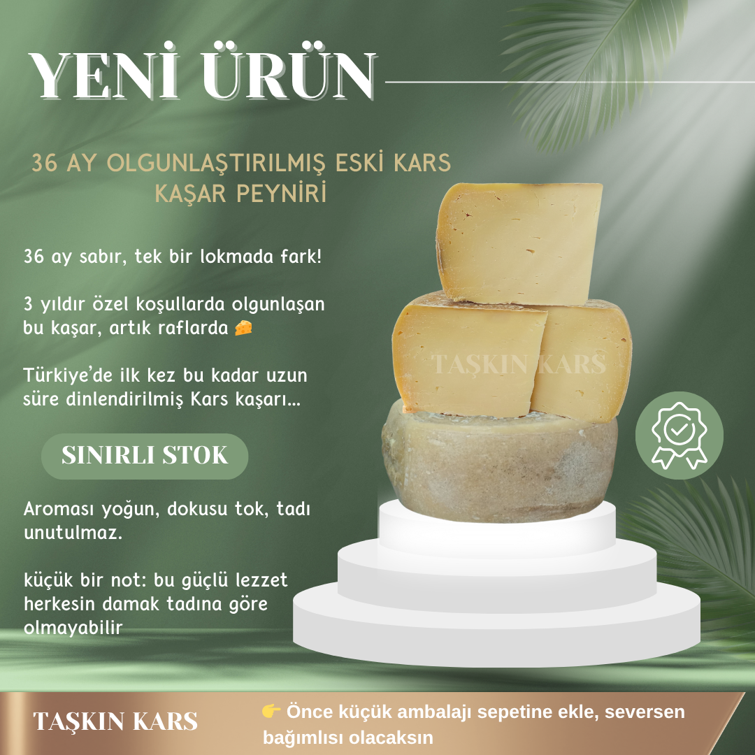 36 AYDİNLENDİRİLMİŞ ESKİ KAŞAR PEYNİRİ