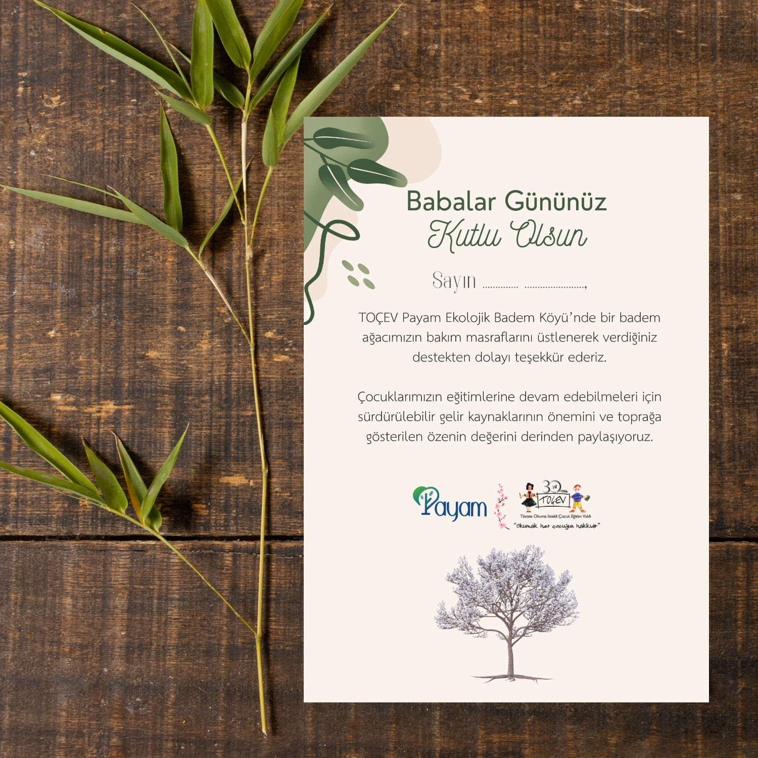 BABALAR GÜNÜ PAYAM SERTİFİKASI