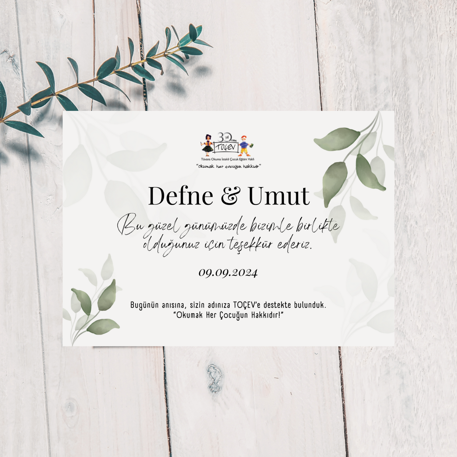 NİKÂH BAĞIŞ KARTI - 1