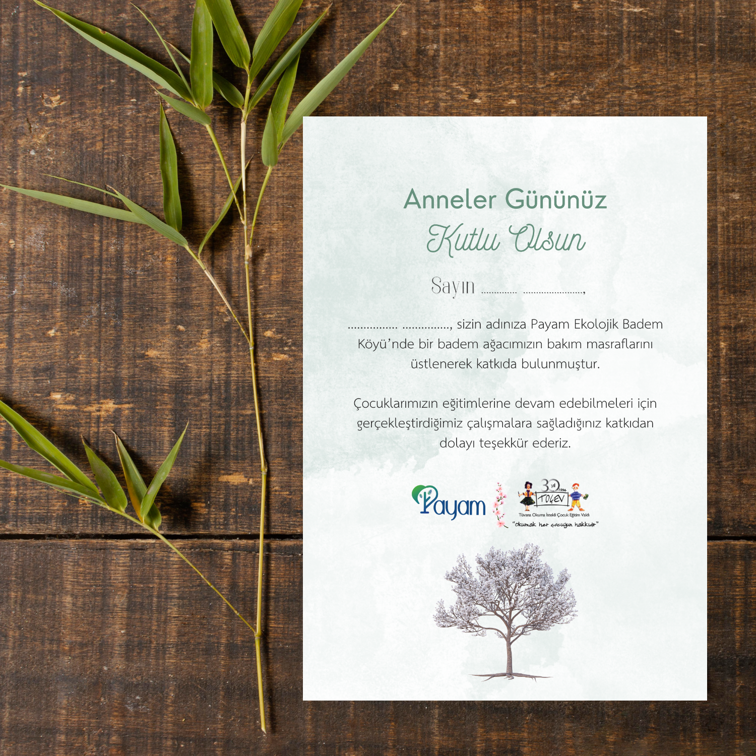 ANNELER GÜNÜ PAYAM SERTİFİKASI