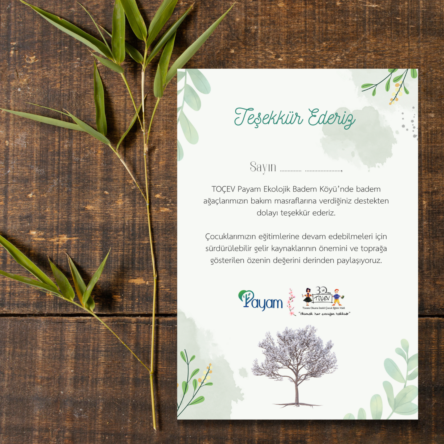 TEŞEKKÜR PAYAM SERTİFİKASI - 4