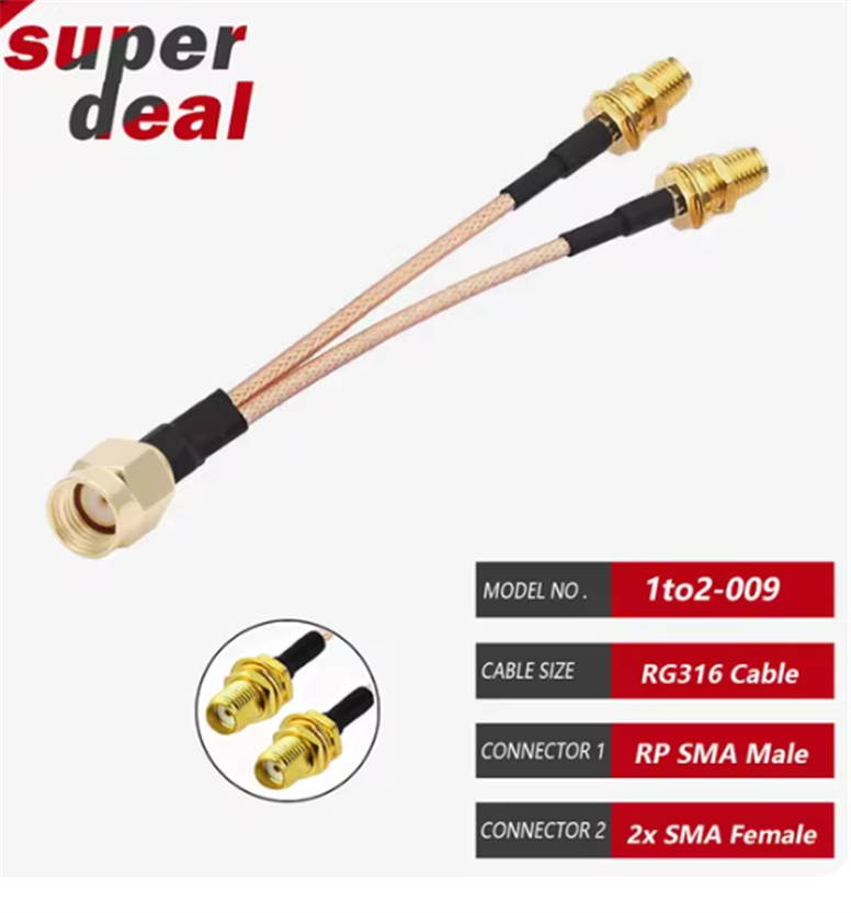 10cm SMA Erkek - Çift Dişi RG316 Anten Kablosu10cm SMA Erkek - Çift Dişi RG316 Anten Kablosu