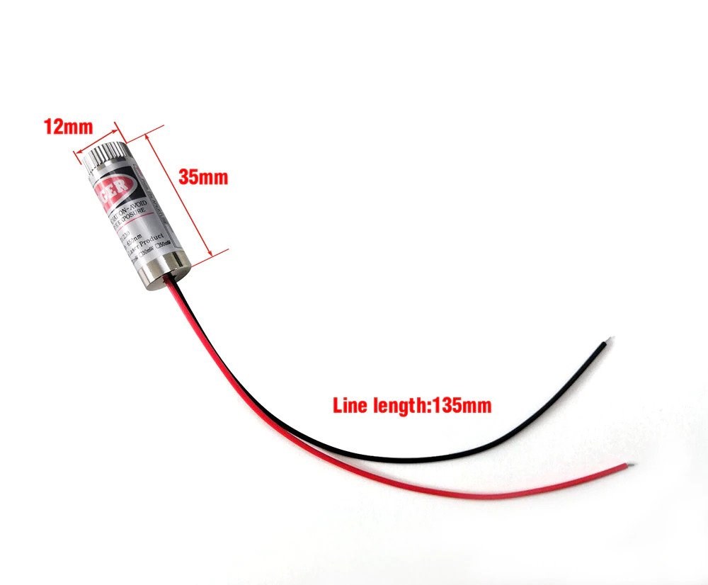 12mm 650nm 5mw Kırmızı Çizgi Kafalı Lazer(DC 3-5V)