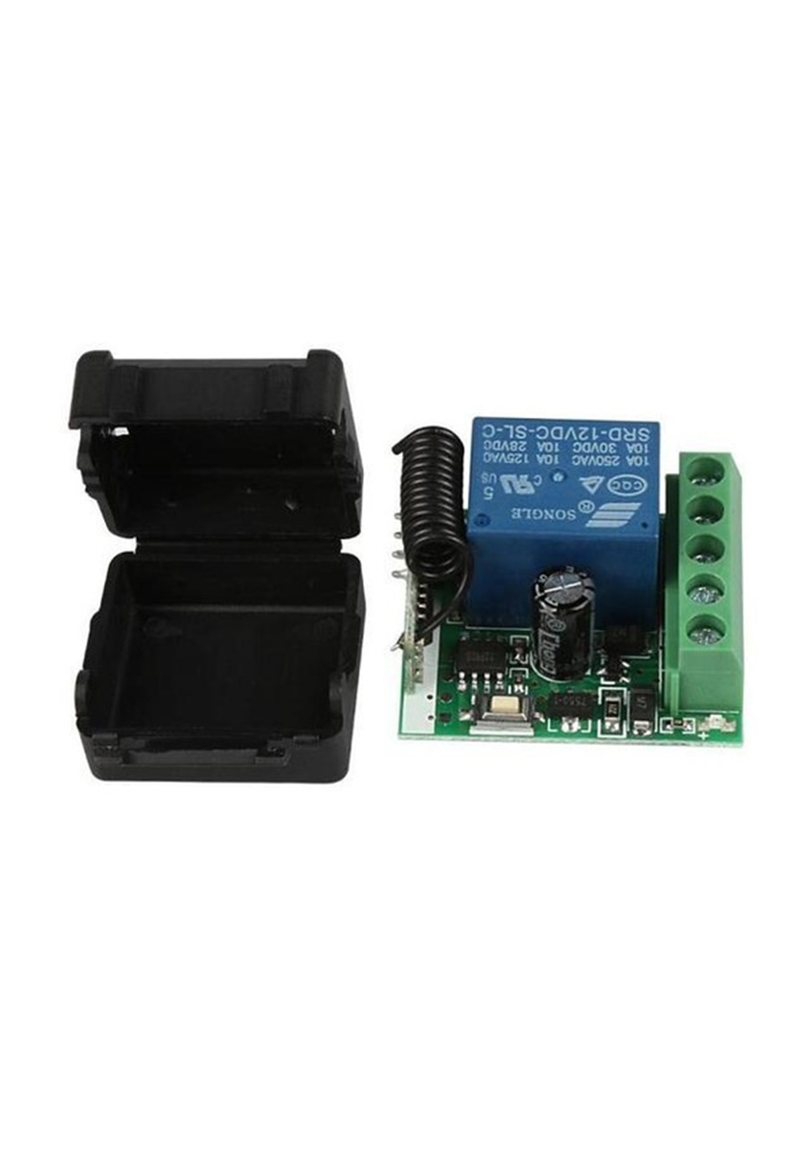 12V 10A 433 Mhz 1 Kanallı Kablosuz Rf Alıcı Röle Modül Kutulu12V 10A 433 Mhz 1 Kanallı Kablosuz Rf Alıcı Röle Modül Kutulu