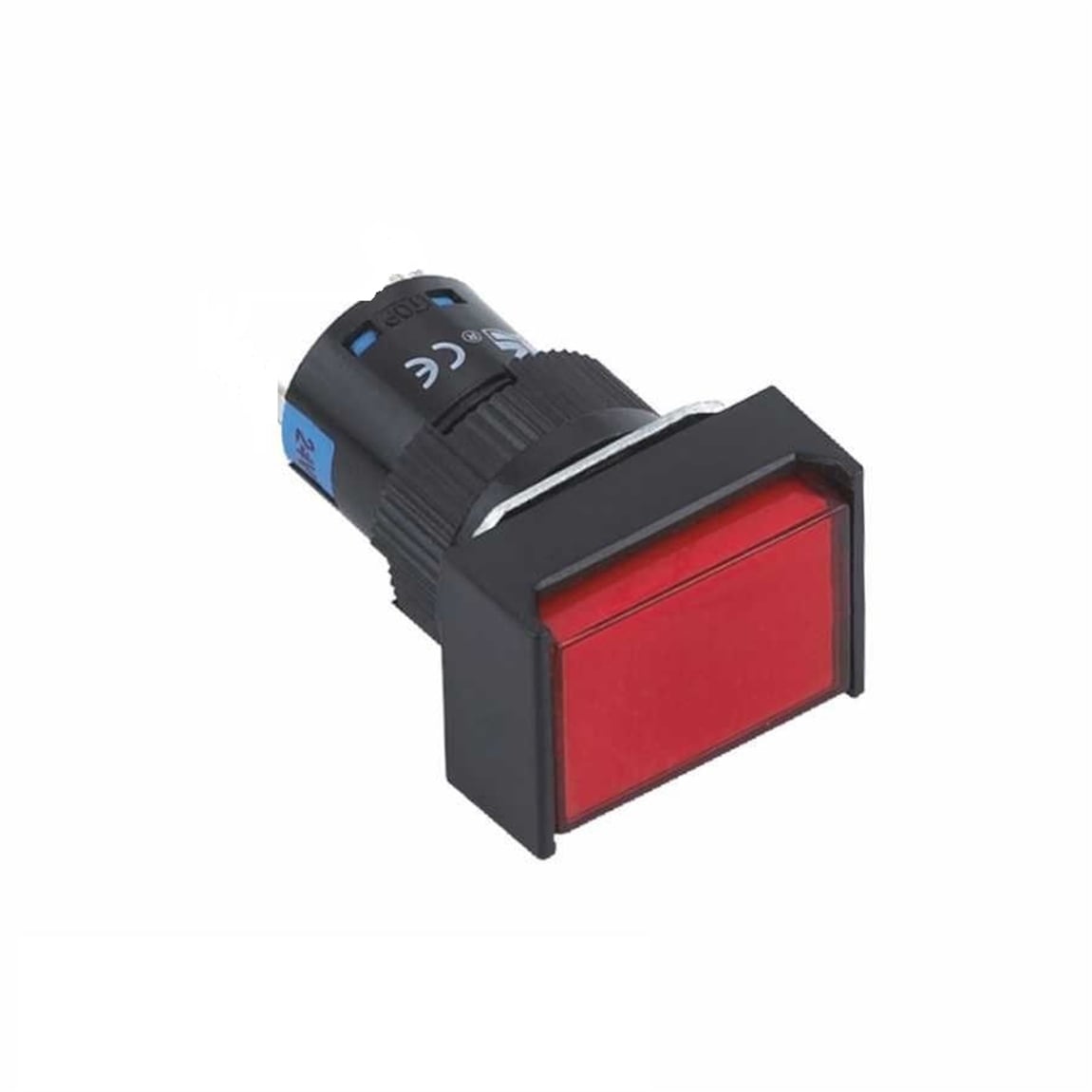 16mm Yeşil Kalıcı Buton Ledli 5P (Diktörtgen) On-Off 10V-30V
