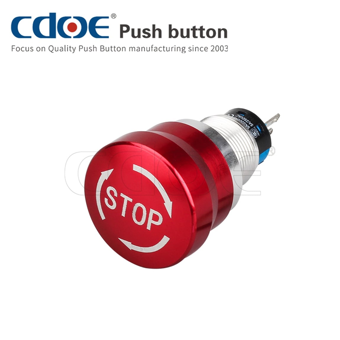 19mm Metal Acil-Stop Big IP65 5A 250VAC
