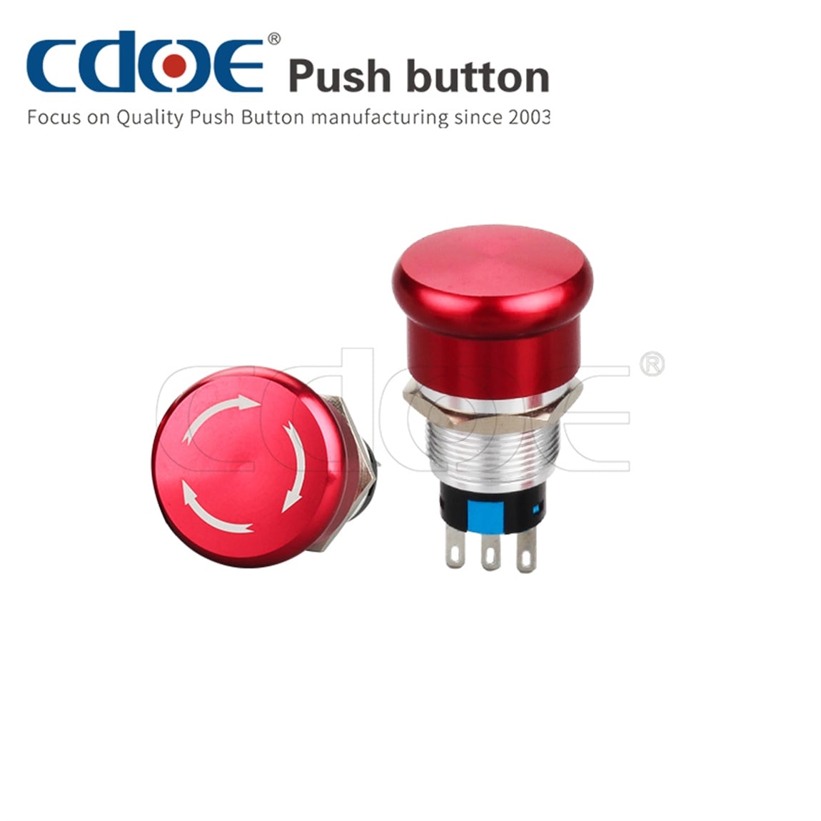 19mm Metal Acil-Stop Small IP65 5A 250VAC