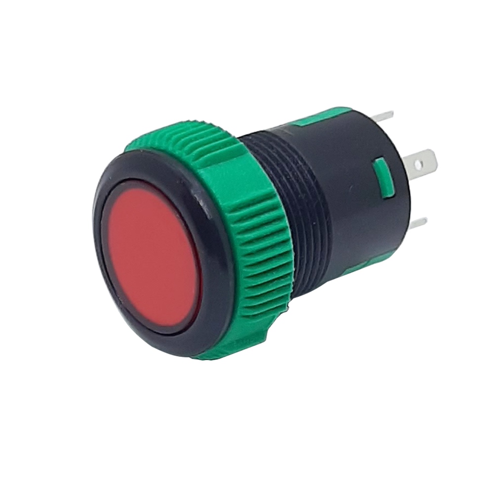 19MM PLASTİK LEDLİ YAYLI BUTON YEŞİL