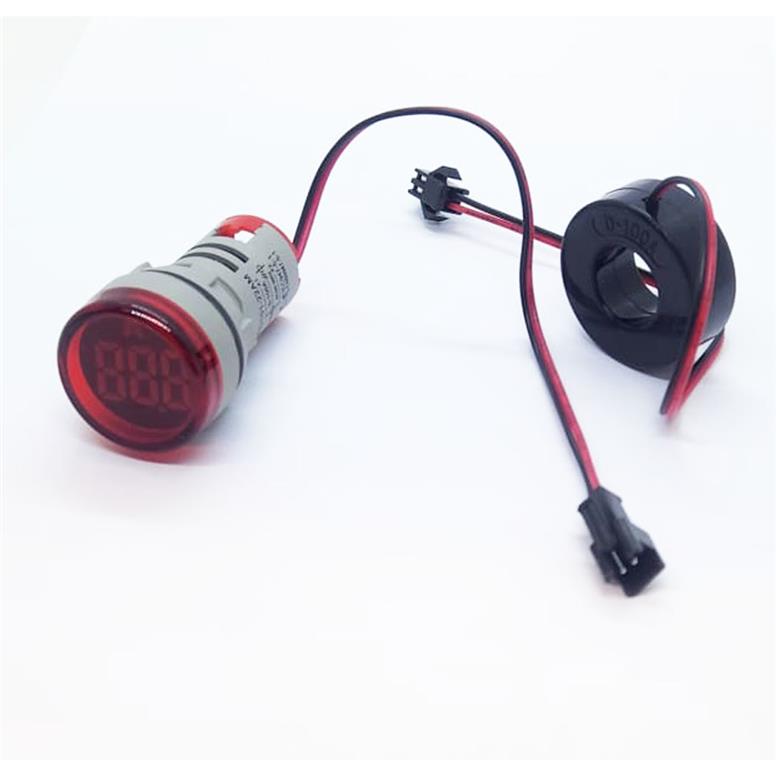22mm Dijital Ampermetre 0-100A AC Kırmızı YUVARLAK22mm Dijital Ampermetre 0-100A AC Kırmızı YUVARLAK
