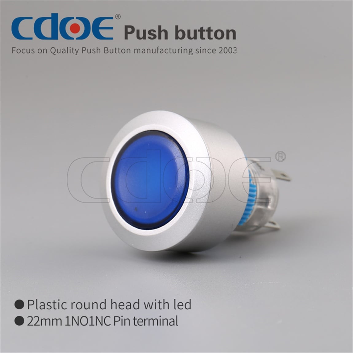 22mm Sarı Kalıcı Buton Ledli On-Off 5P 10V-30V