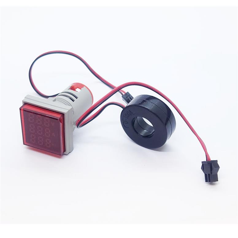 22MM VOLT/AMPER/HERTZMETRE 0-99Hz 50-500V 0-100A KARE KIRMIZI22MM VOLT/AMPER/HERTZMETRE 0-99Hz 50-500V 0-100A KARE KIRMIZI
