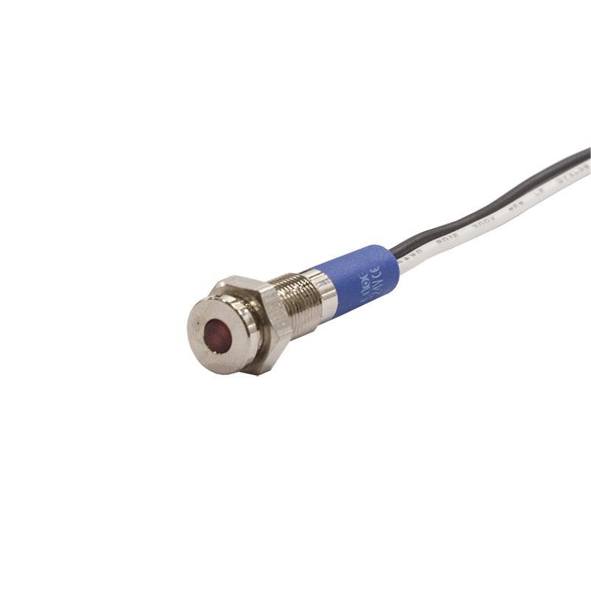 6.0mm Metal Kablolu Sinyal Lambası Kırmızı IP67 10V-30V