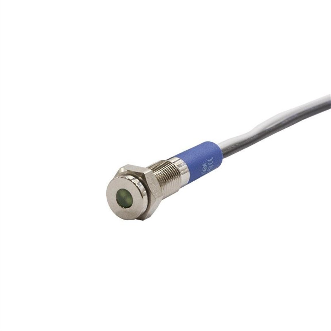 6.0mm Metal Kablolu Sinyal Lambası Yeşil IP67 10V-30V