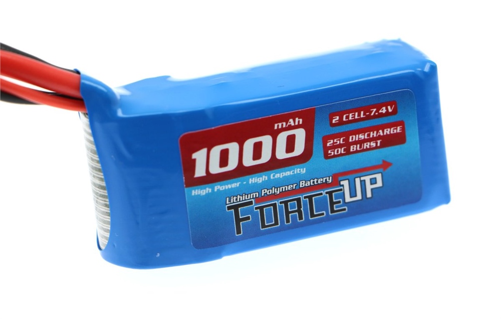 7.4V Lipo Pil 1000mAh - Slim