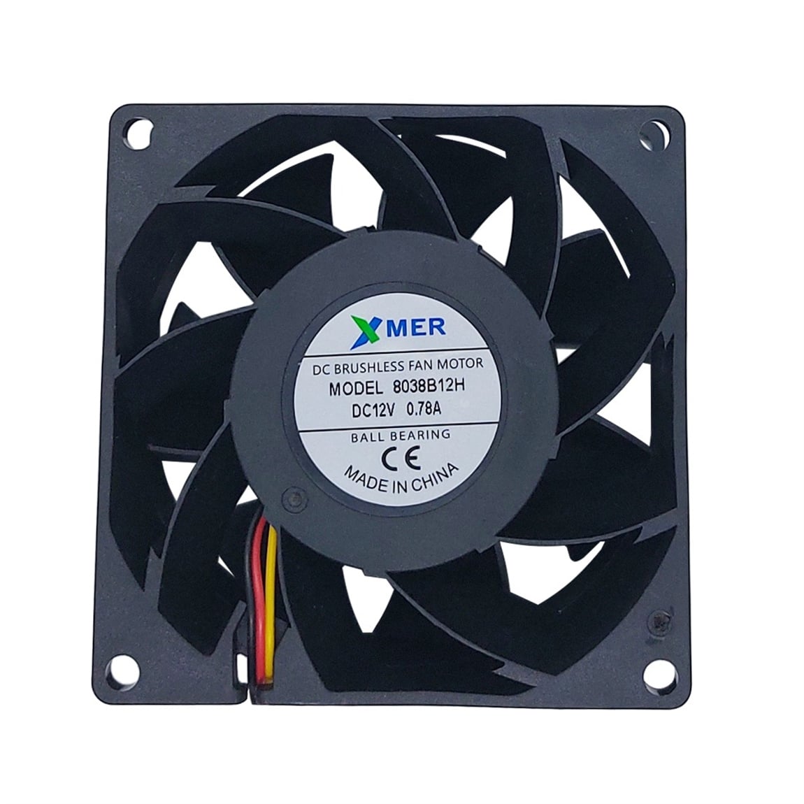 80X80X38mm RULMANLI 12V 0.78A 3P XMER FAN