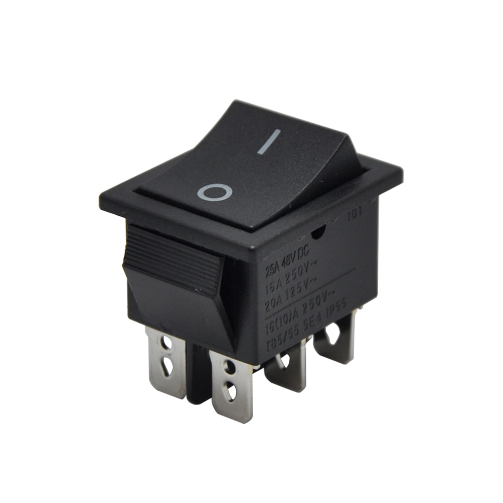 GENİŞ IŞIKSIZ ANAHTAR ON-ON 6P SİYAH