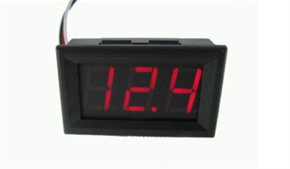 H27V 3.5-30V 2 Kablolu DC Kırmızı Voltmetre