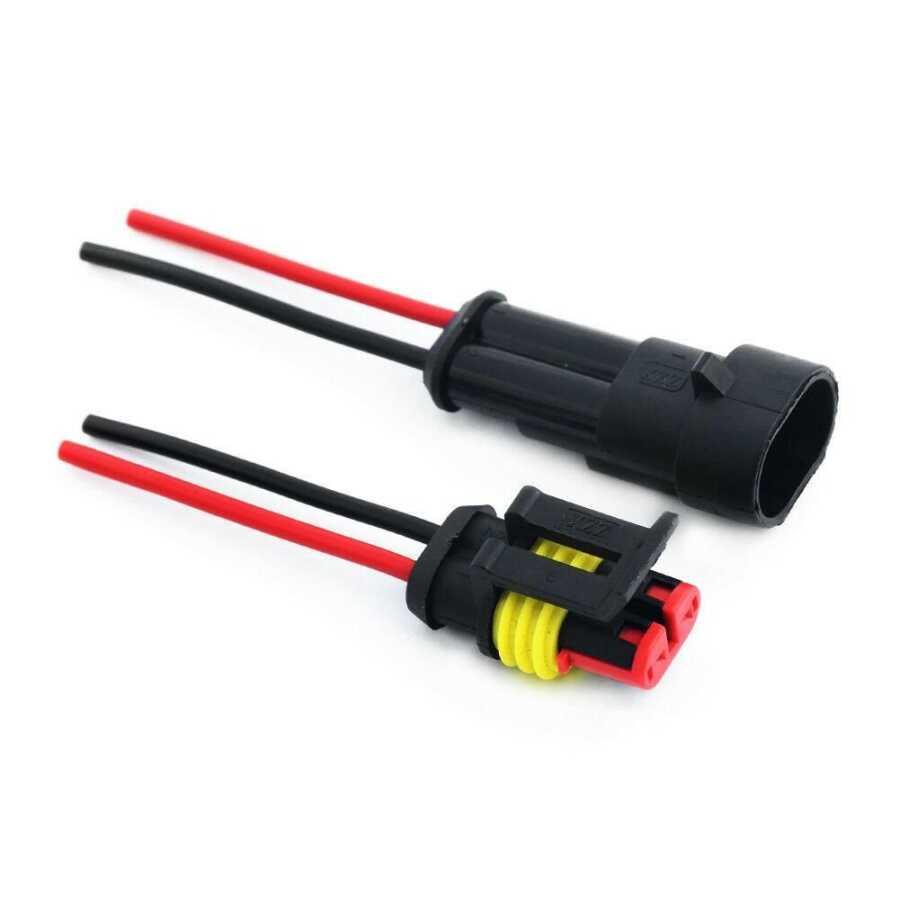 Kablolu 2-Pin Su Geçirmez Konnektör TakımıKablolu 2-Pin Su Geçirmez Konnektör Takımı